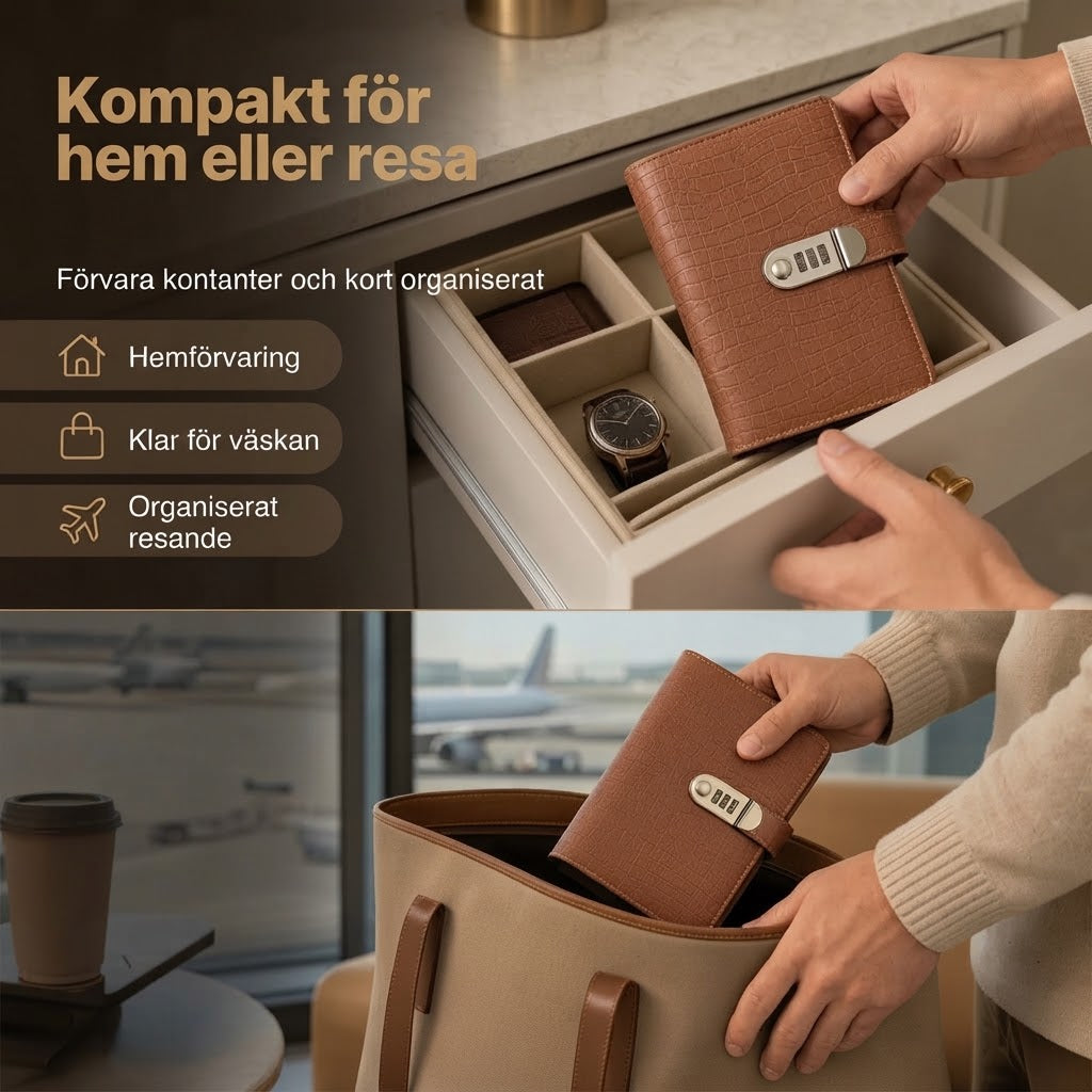 Sparpärm med kodlås för kontanter