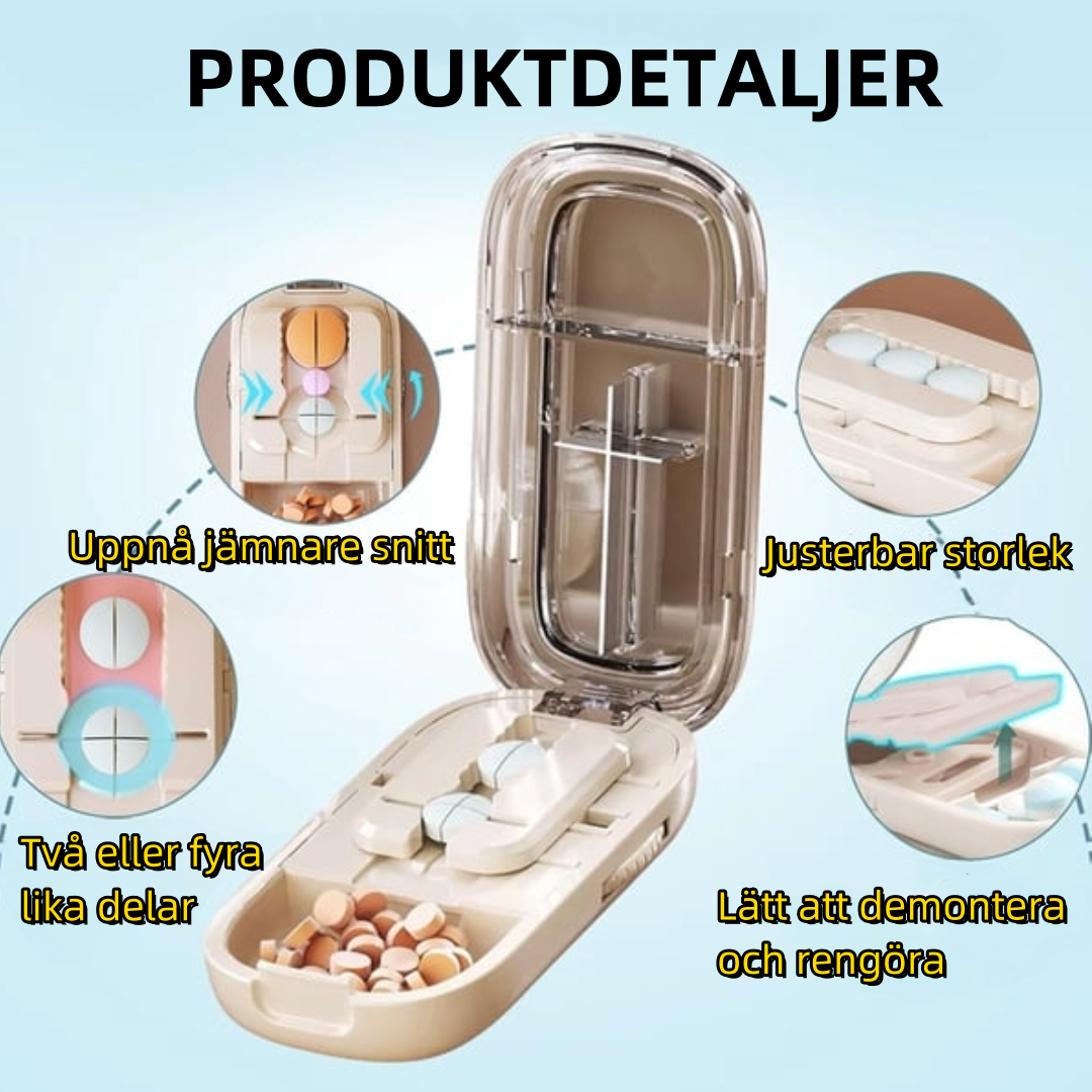 Bärbar pillerskärare – Säker och exakt