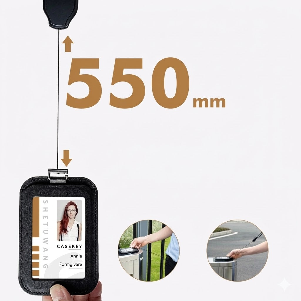 Utdragbar ID-korthållare med halsrem