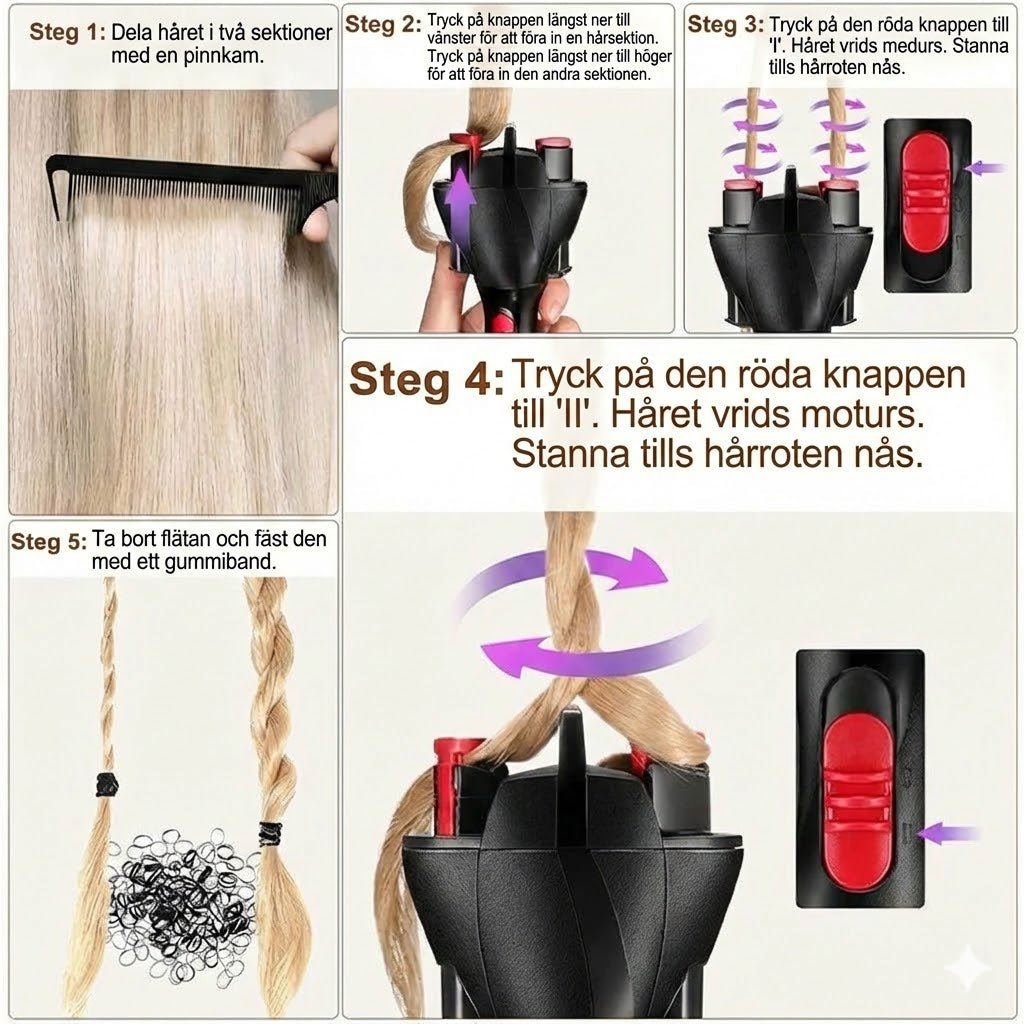 360° Automatisk hårflätningsmaskin