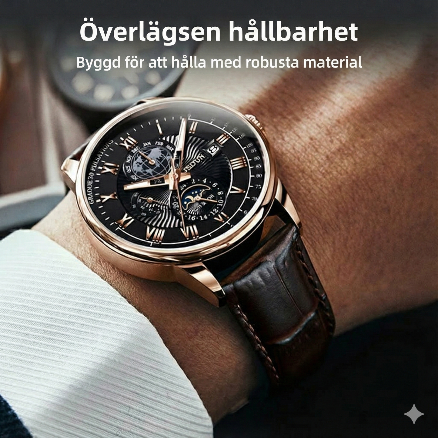 Klassisk och snygg kvartsklocka för män