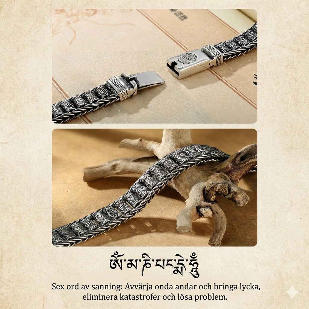 Tibetanskt bönehjulsarmband – 925 sterlingsilver