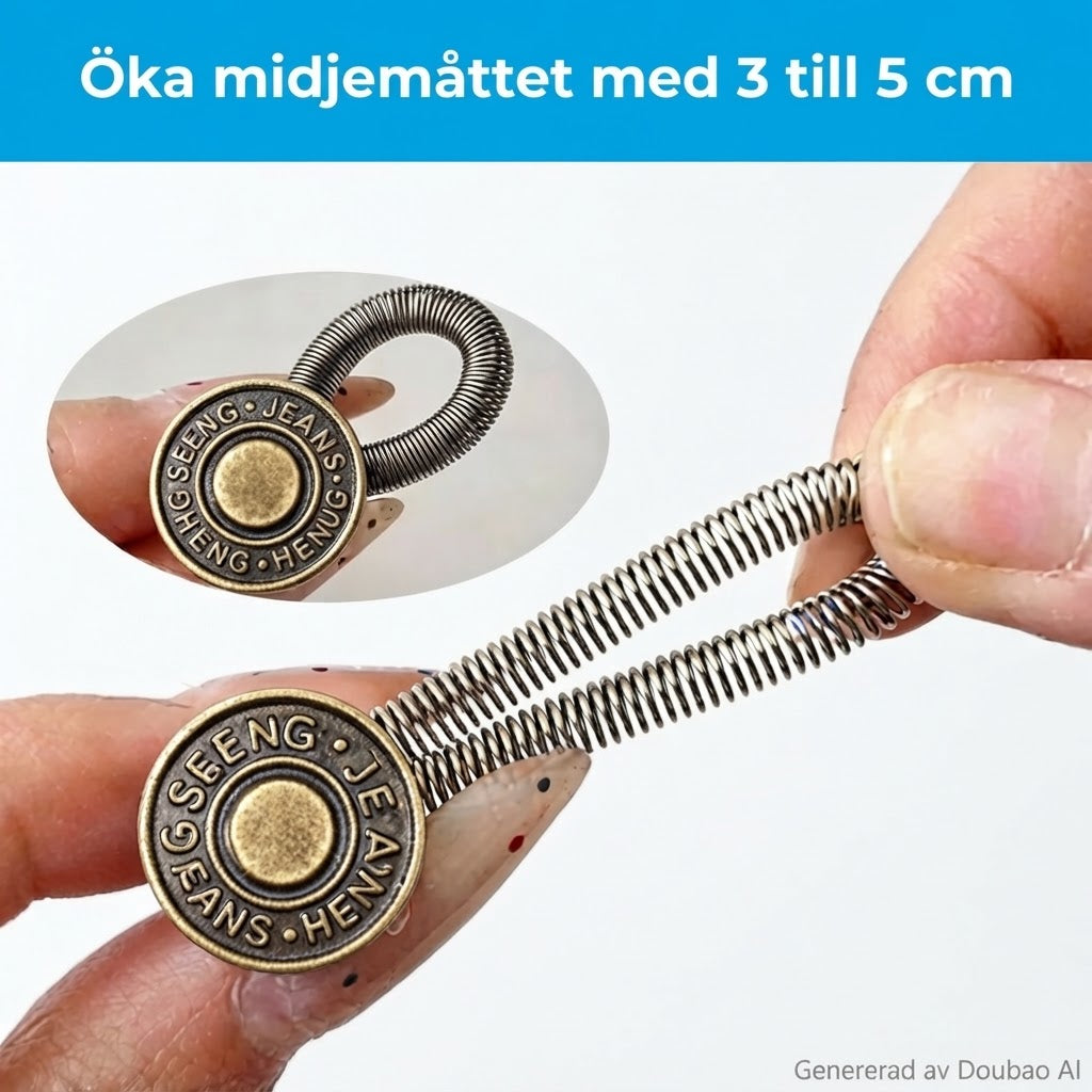 Knappförlängare i metall för byxor 10-pack