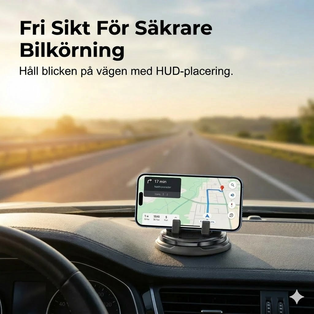 360° roterande telefonhållare för instrumentbrädan