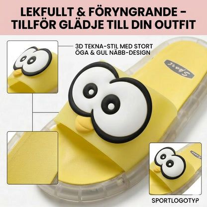 Söta tofflor med lysande tecknade motiv