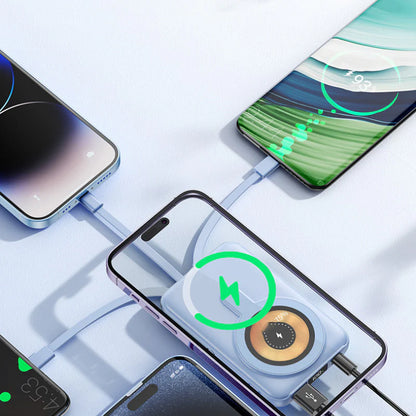 Magnetisk trådlös powerbank 10000 mAh snabbladdare med mobilhållare