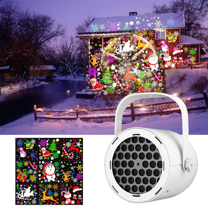 USB-julprojektorljus med 16 mönster