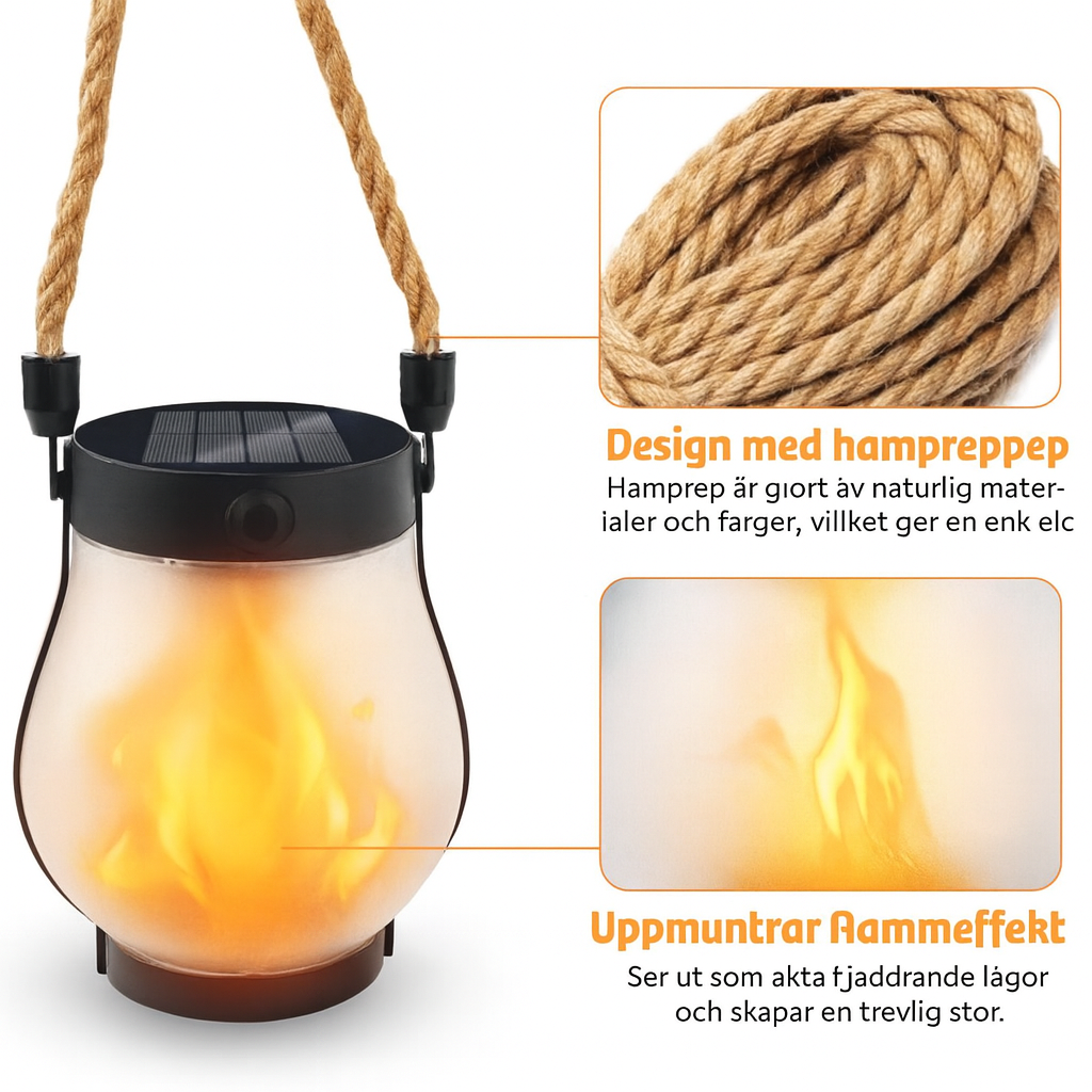 Dansande flamma solcellslykta