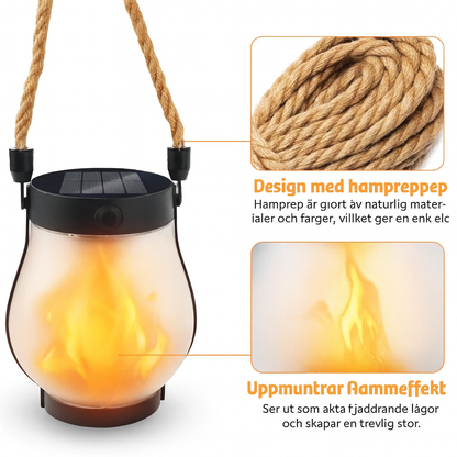 Dansande flamma solcellslykta