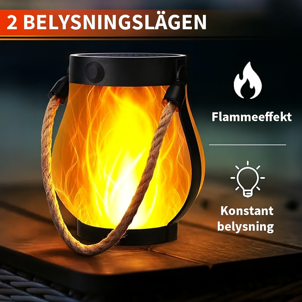 Dansande flamma solcellslykta