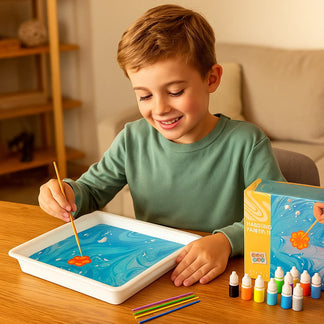 Kreativt marmor akvarell spelset