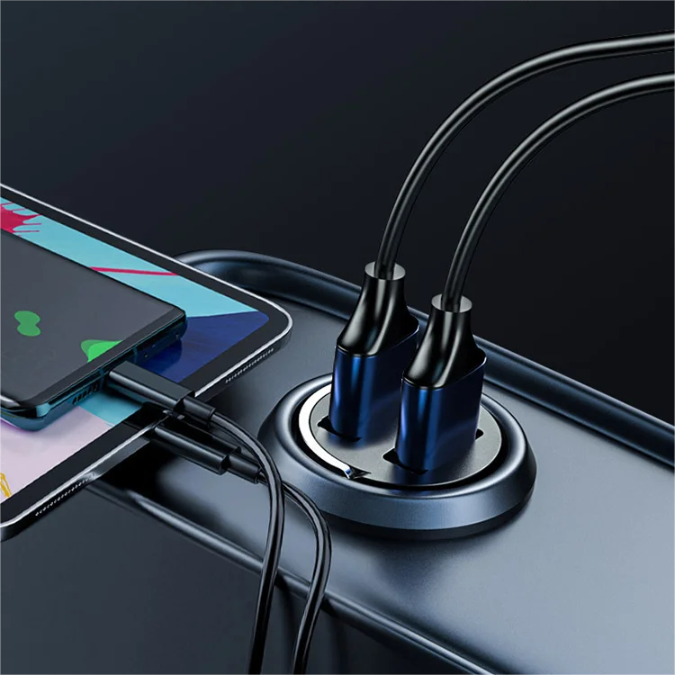 Kompakt snabbladdare med 2 portar för resor