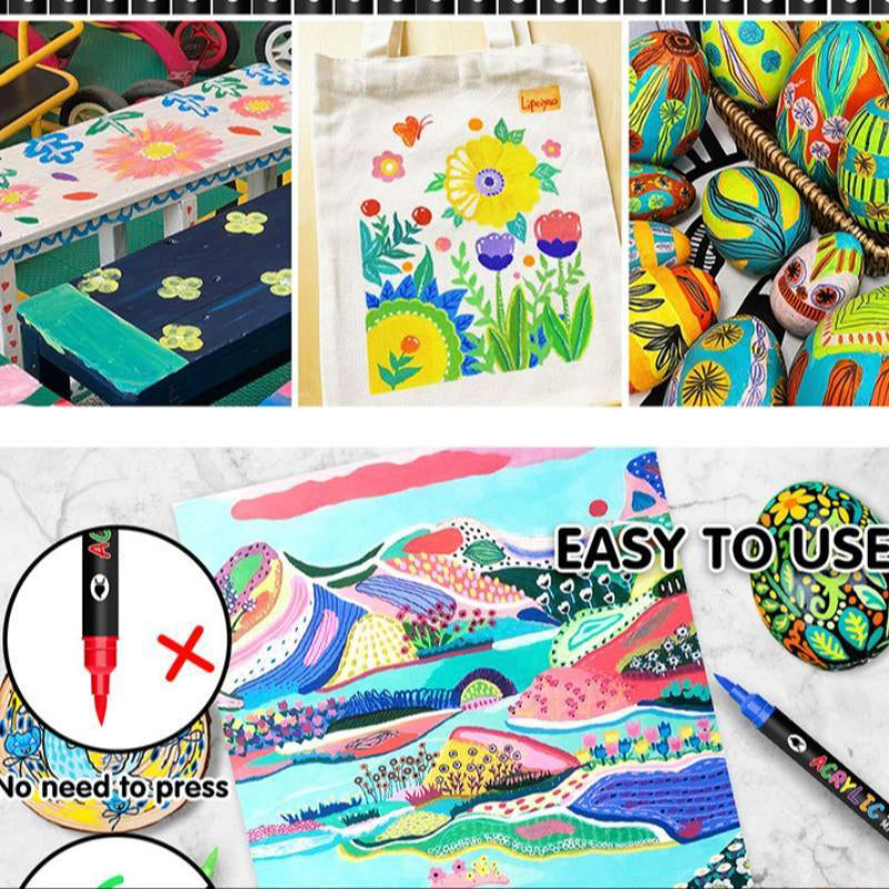 Akrylfärgpenna med dubbla spetsar