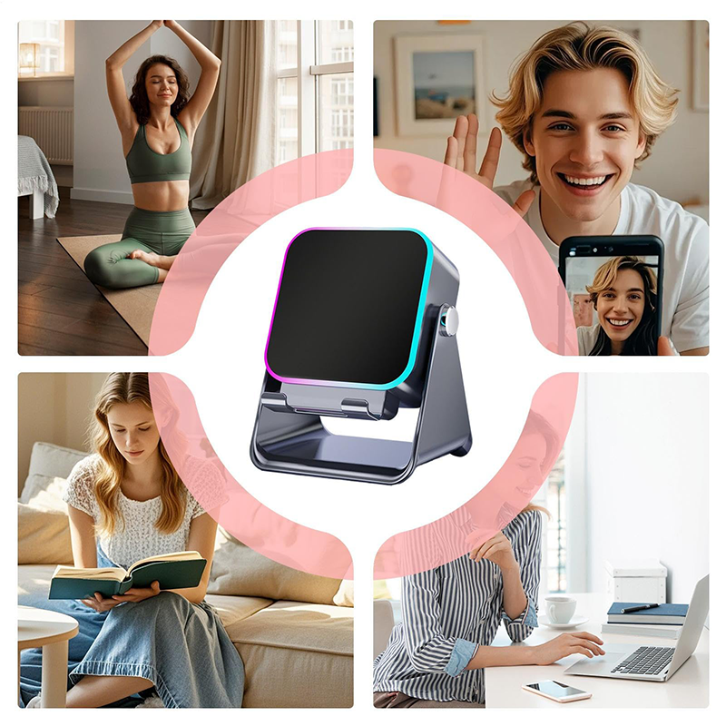 5-i-1 trådlös induktionshögtalare med Bluetooth och justerbart telefonstativ