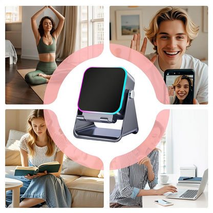 5-i-1 trådlös induktionshögtalare med Bluetooth och justerbart telefonstativ