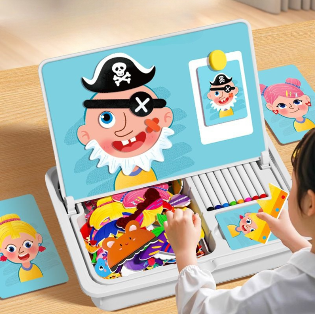 Magnetiska pussel Ansiktsutklädningsspel Dubbelsidigt Pedagogiskt