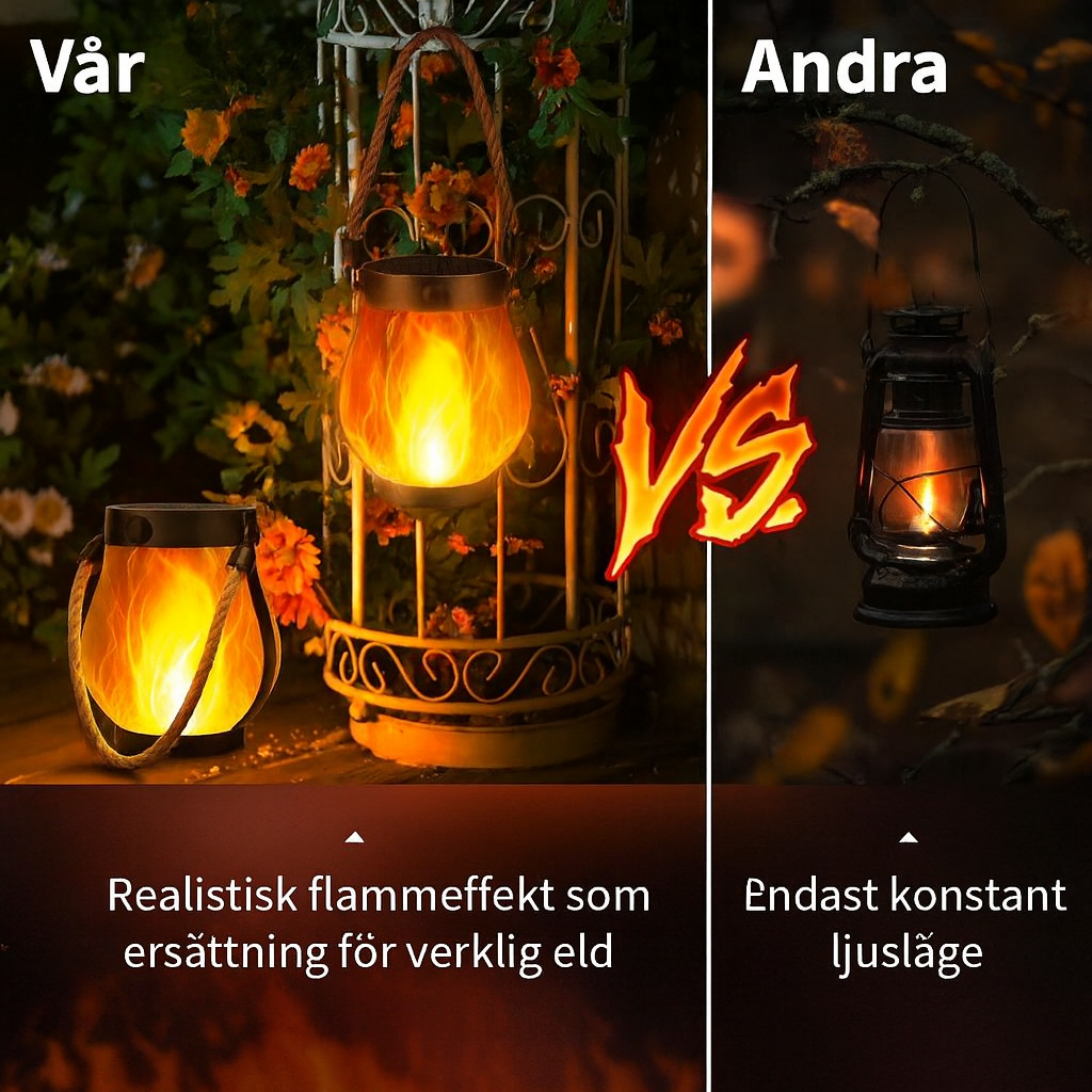 Dansande flamma solcellslykta
