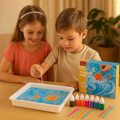 Kreativt marmor akvarell spelset