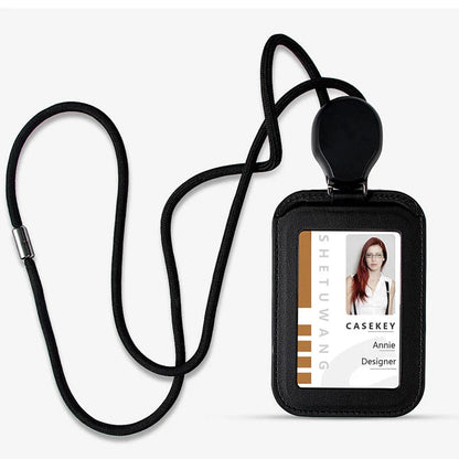 Utdragbar ID-korthållare med halsrem