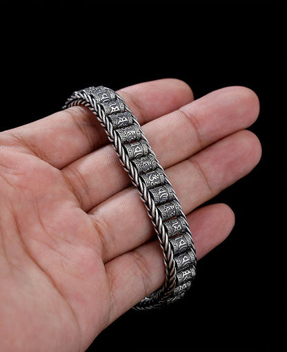 Tibetanskt bönehjulsarmband – 925 sterlingsilver