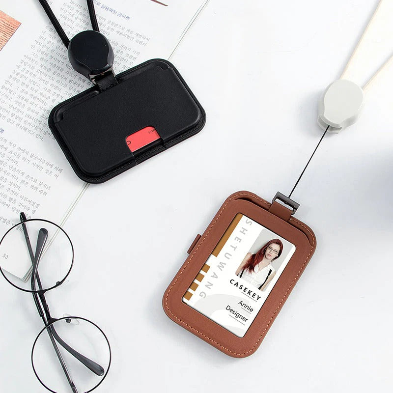 Utdragbar ID-korthållare med halsrem