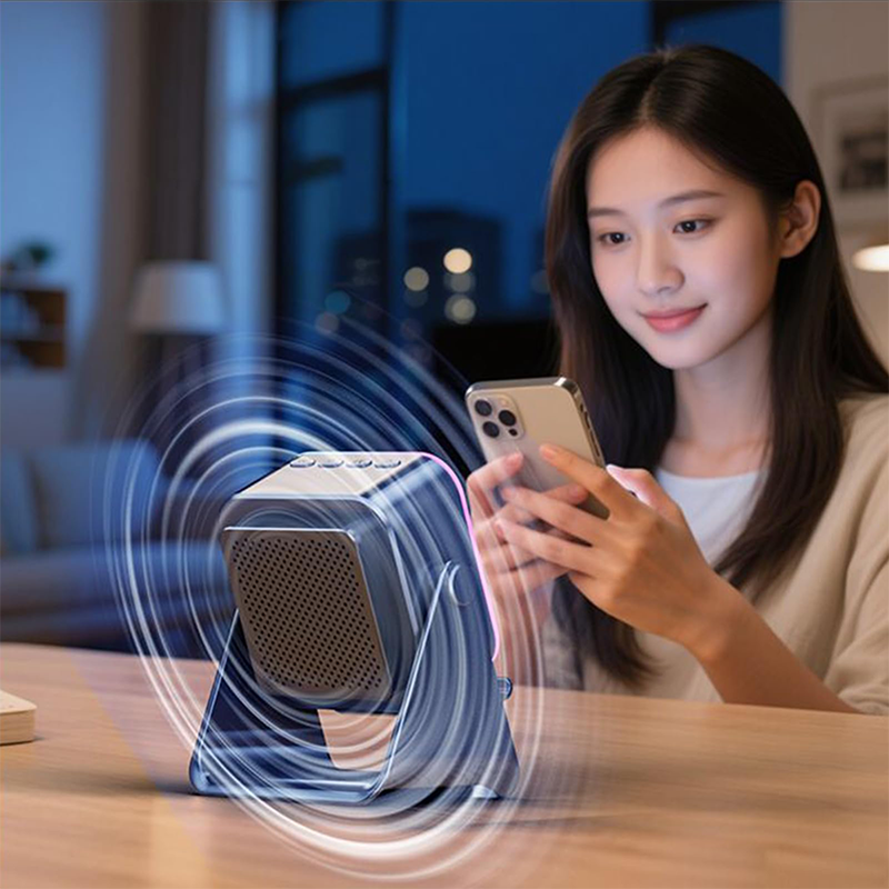 5-i-1 trådlös induktionshögtalare med Bluetooth och justerbart telefonstativ