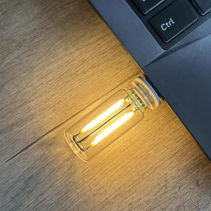 Bärbar pekkontroll Glasglob USB-nattlampa