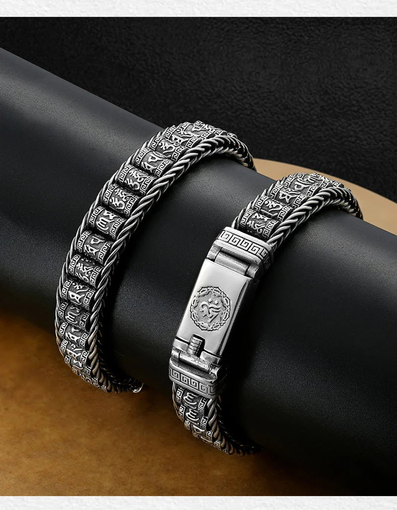 Tibetanskt bönehjulsarmband – 925 sterlingsilver