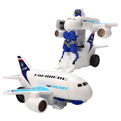 2-i-1 elektrisk transformerande flygplansrobotleksak