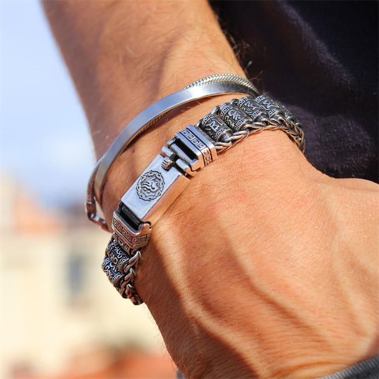 Tibetanskt bönehjulsarmband – 925 sterlingsilver