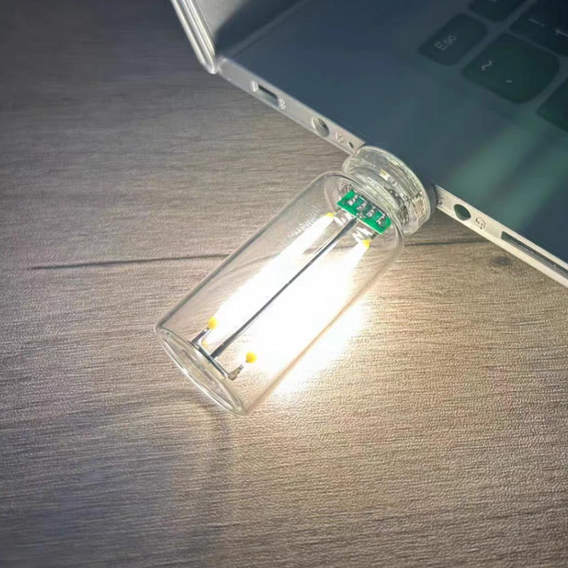 Bärbar pekkontroll Glasglob USB-nattlampa