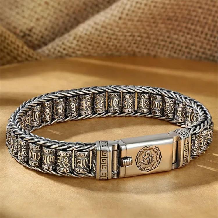 Tibetanskt bönehjulsarmband – 925 sterlingsilver