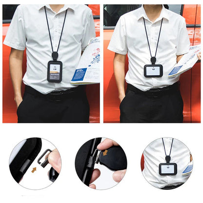 Utdragbar ID-korthållare med halsrem