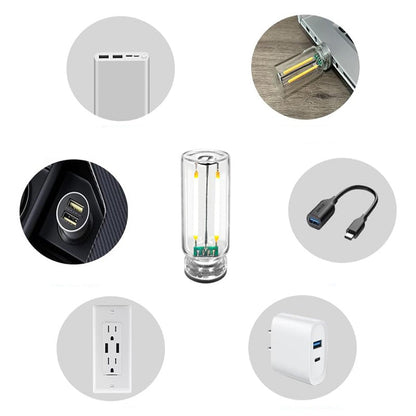 Bärbar pekkontroll Glasglob USB-nattlampa