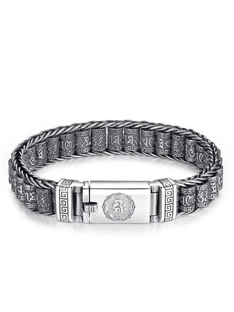 Tibetanskt bönehjulsarmband – 925 sterlingsilver