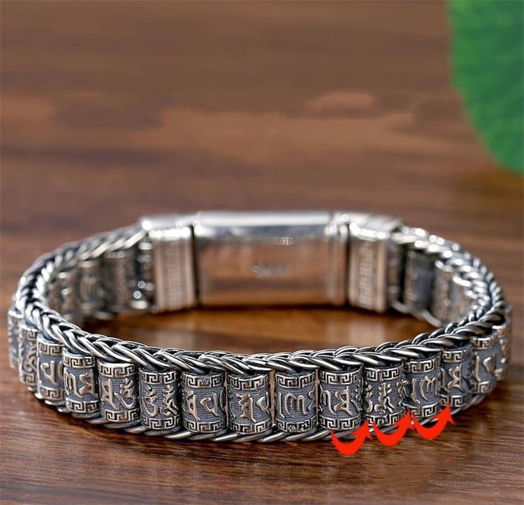 Tibetanskt bönehjulsarmband – 925 sterlingsilver