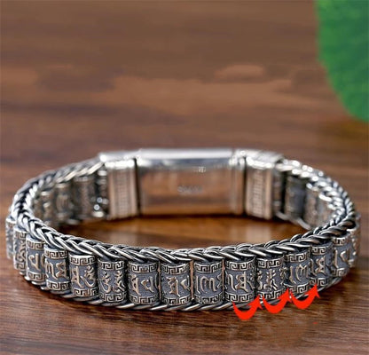 Tibetanskt bönehjulsarmband – 925 sterlingsilver