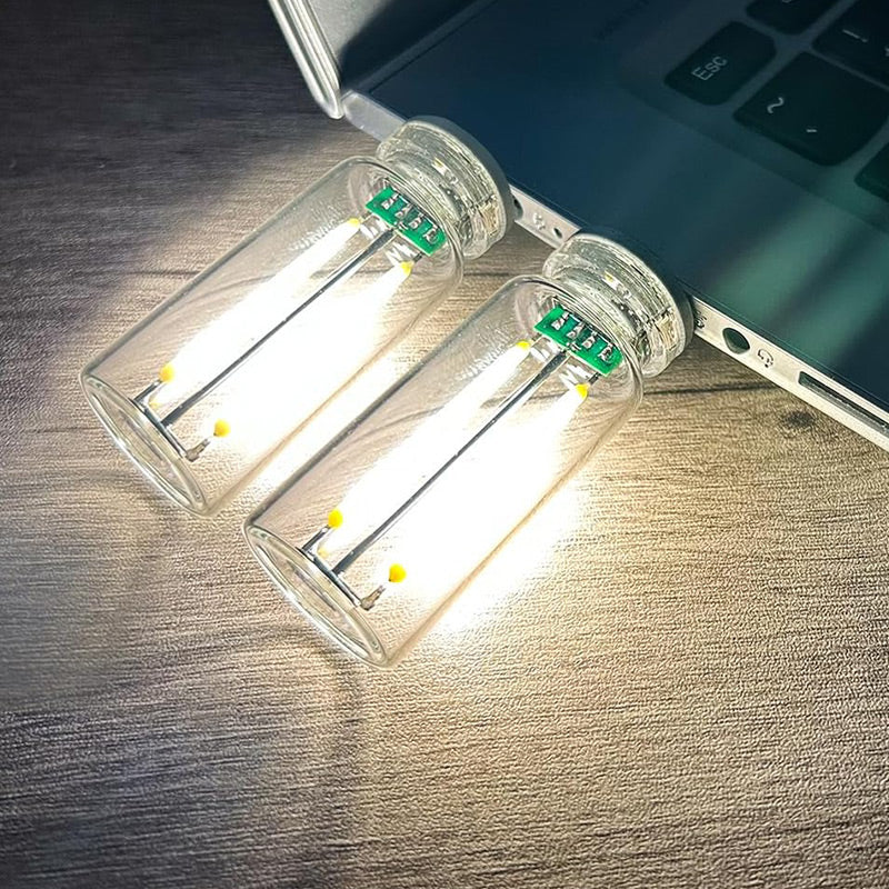 Bärbar pekkontroll Glasglob USB-nattlampa