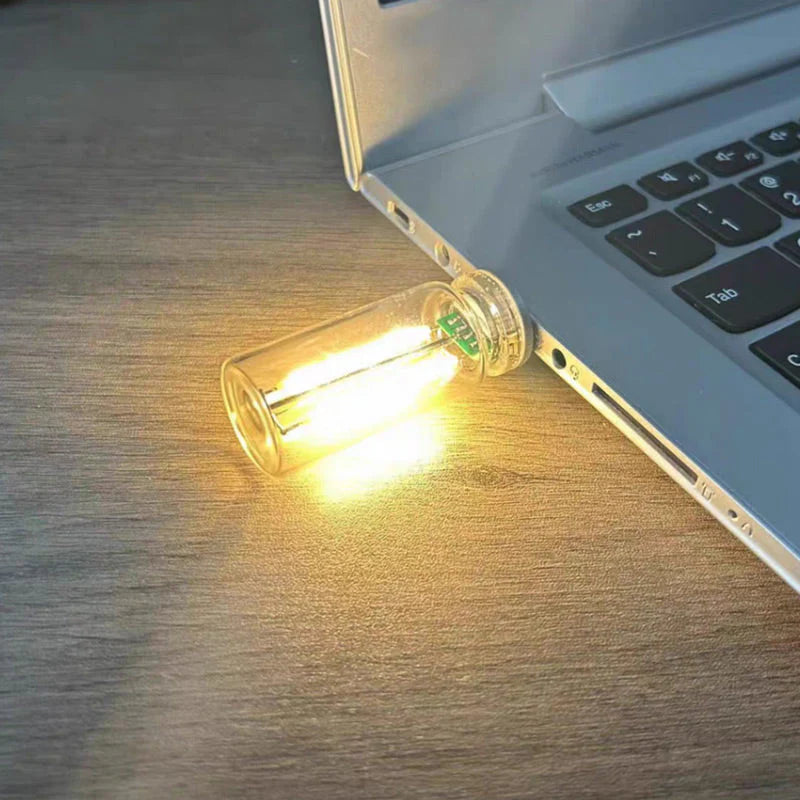 Bärbar pekkontroll Glasglob USB-nattlampa