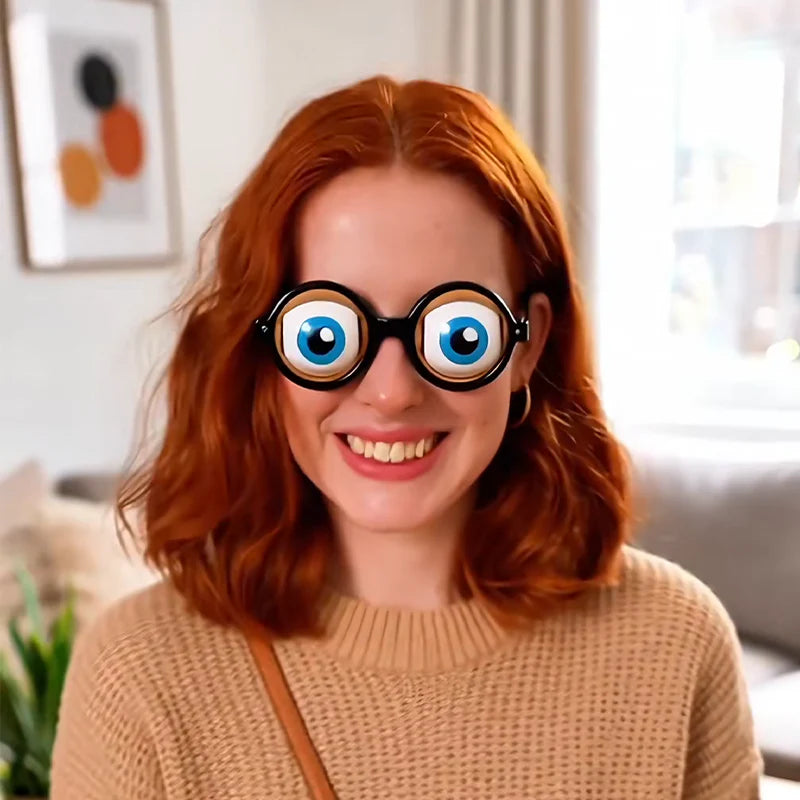 Roliga glasögon med blinkande ögonmekanism