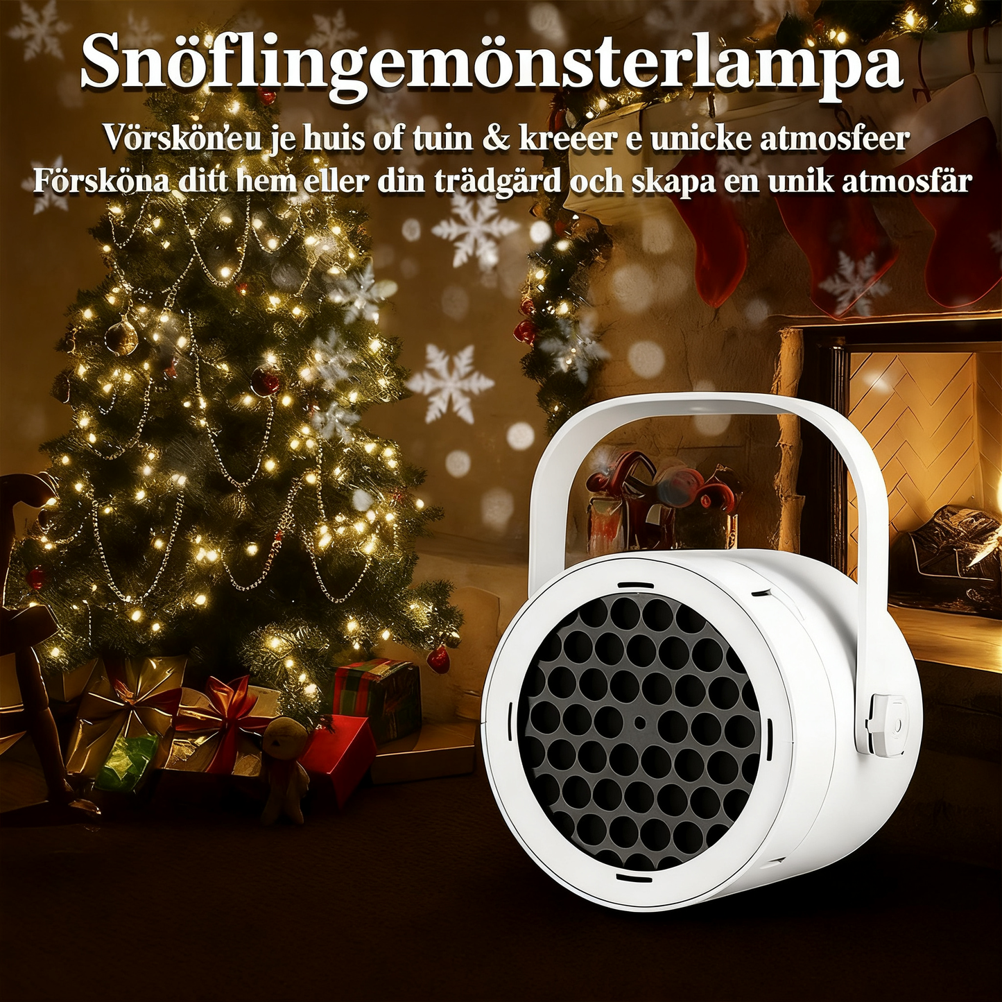 USB-julprojektorljus med 16 mönster