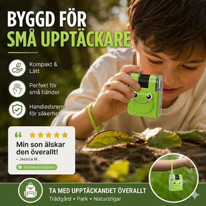 Bärbart pedagogiskt mikroskop med mobilhållare för barn