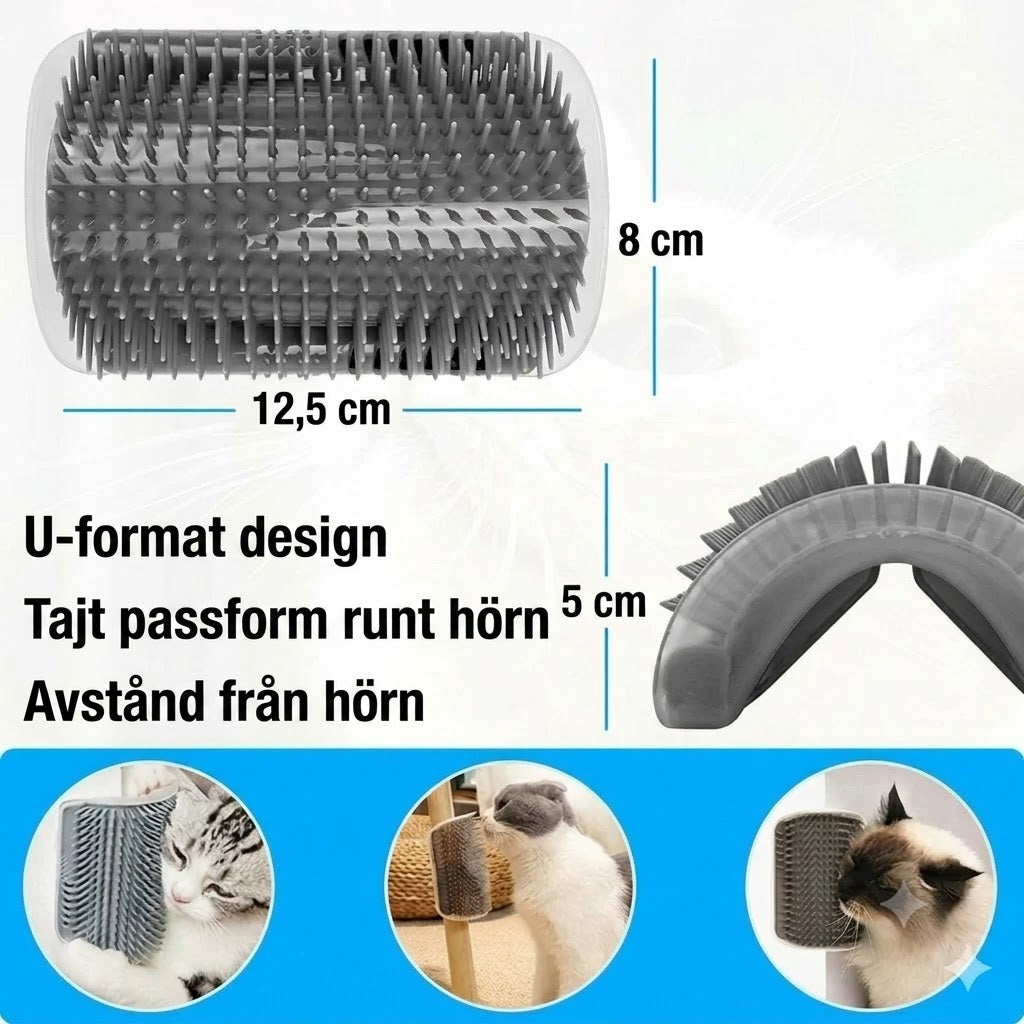 Självrengörande massageborste för katthörn