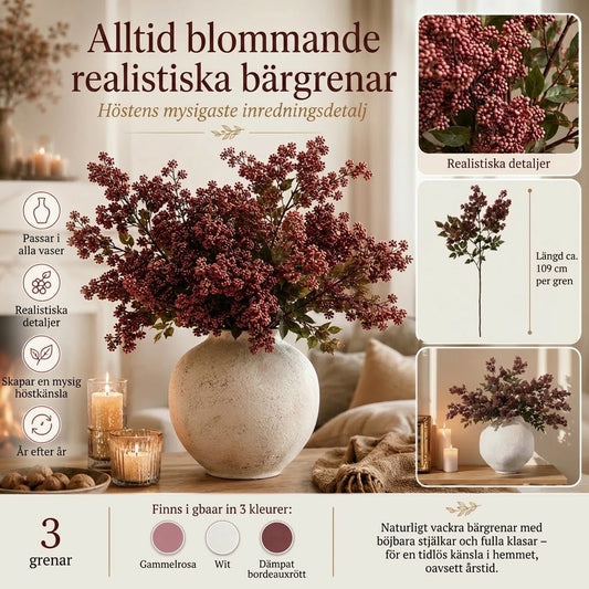 Everbloom naturtrogna bärkvistar för höstdekoration 3-pack