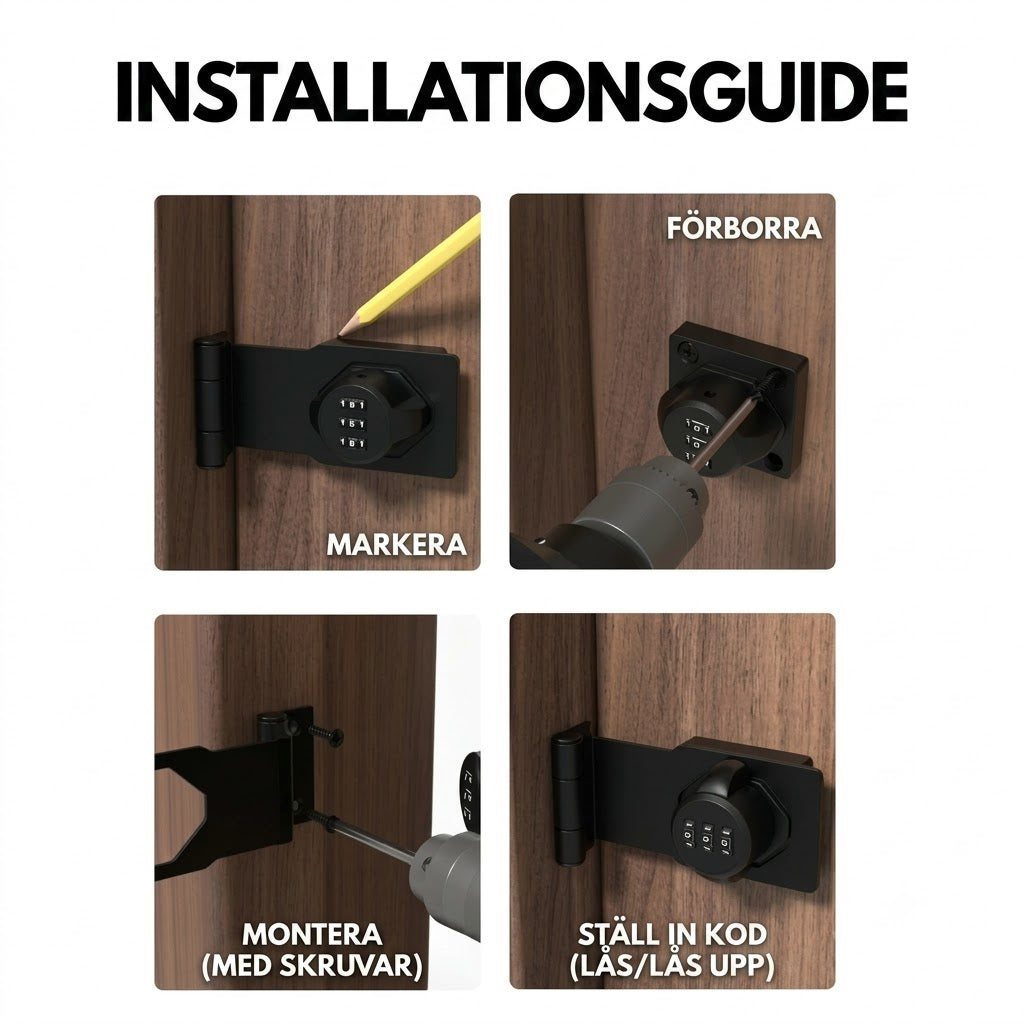Kombinationslås för Skåp och Dörrar