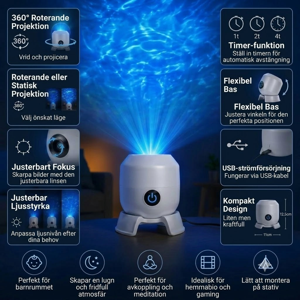 OceanWave Havsprojektor med Roterande LED-belysning