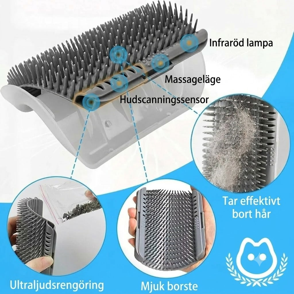 Självrengörande massageborste för katthörn