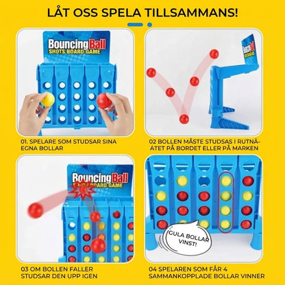 Fyra i rad studslek med bollar