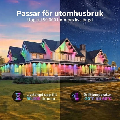Smart RGB-ljusslinga för utomhusbruk med appstyrning