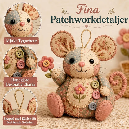 Komplett DIY-set för en patchworkmus - Inkluderar allt material